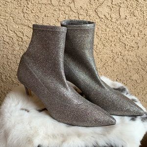 ZARA Silver Glitter Boots